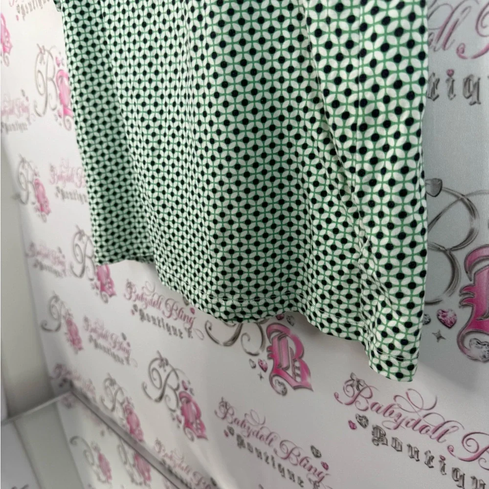 Jones New York T-shirt geometry style dotted Green Geometric Short Sleeve Top - Picture 3 of 10